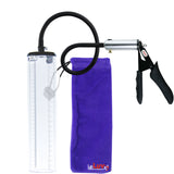 LeLuv Ultima Silver Black Penis Pump | Silicone Grip, Silicone Hose - 12" x 2.1" Thick-Walled Cylinder