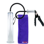 LeLuv Ultima Silver Black Penis Pump | Silicone Grip, Silicone Hose | 12" x 2.125" Wide Flange Cylinder