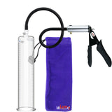 LeLuv Ultima Silver Black Penis Pump | Silicone Grip, Silicone Hose | 12" x 2.25" Cylinder