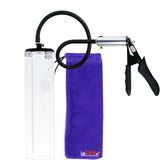 LeLuv Ultima Silver Black Penis Pump | Silicone Grip, Silicone Hose - 12" x 2.5" Thick-Walled Cylinder