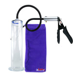 LeLuv Ultima Silver Black Penis Pump | Silicone Grip, Silicone Hose | 12" x 2.50" Wide Flange Cylinder