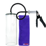 LeLuv Ultima Silver Black Penis Pump | Silicone Grip, Silicone Hose - 12" x 3.1" Thick-Walled Cylinder