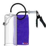 LeLuv Ultima Silver Black Penis Pump | Silicone Grip, Silicone Hose | 12" x 4.10" Cylinder  