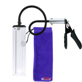 LeLuv Ultima Silver Black Penis Pump | Silicone Grip, Silicone Hose - 9" x 2.1" Thick-Walled Cylinder