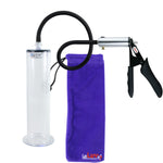 LeLuv Ultima Silver Black Penis Pump | Silicone Grip, Silicone Hose | 9" Length x 2.125" WIDE Flange Cylinder