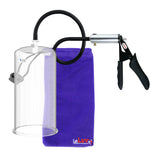 LeLuv Ultima Silver Black Penis Pump | Silicone Grip, Silicone Hose | 9" x 4.50" Cylinder 