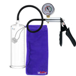 LeLuv Ultima Silver Black Penis Pump | Silicone Grip, Silicone Hose + Gauge | 9" x 3.00" Cylinder