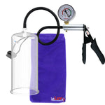 LeLuv Ultima Silver Black Penis Pump | Silicone Grip, Silicone Hose + Guage | 9" x 4.10" Cylinder  