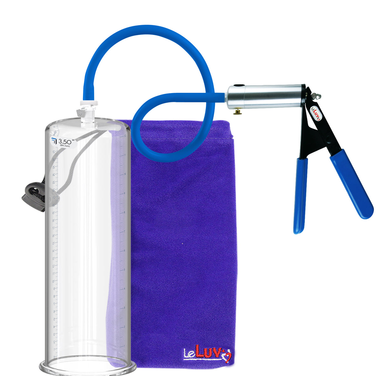 Ultima Blue Silicone Grip & Hose | Penis Pump + 12" x 3.50" Cylinder