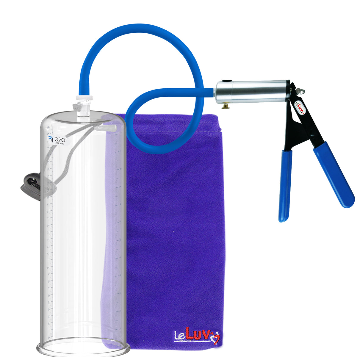 Ultima Blue Silicone Grip & Hose | Penis Pump + 12" x 3.70" Cylinder