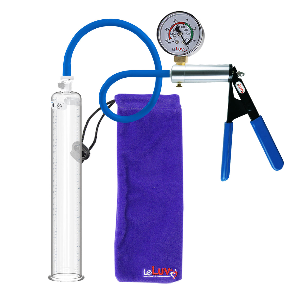 Vacuum Pump ULTIMA Blue Premium Hose with Gauge 12" x 1.65" Cylinder Diameter