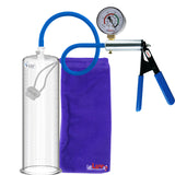 Ultima Blue Silicone Grip & Hose | Penis Pump + Gauge | 12" x 3.25" Cylinder