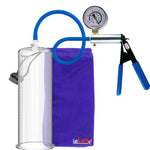 Ultima Blue Silicone Grip & Hose | Penis Pump + Gauge | 12" x 3.50" Cylinder