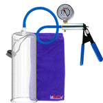 Ultima Blue Silicone Grip & Hose | Penis Pump + Gauge | 12" x 3.70" Cylinder