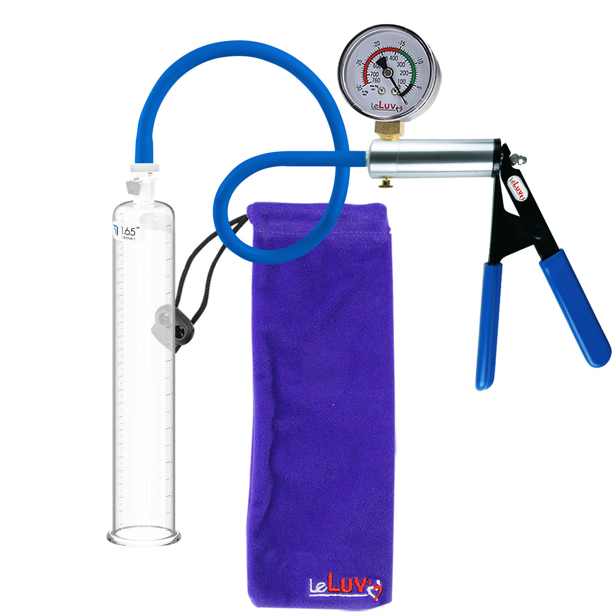Vacuum Pump ULTIMA Blue Premium Hose with Gauge 9" x 1.65" Cylinder Diameter