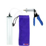 Ultima Silver Blue Penis Pump | Silicone Grip, Clear Hose - 12" x 1.7" Thick-Walled Cylinder