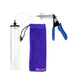 Ultima Silver Blue Penis Pump | Silicone Grip, Clear Hose - 12" x 1.9" Thick-Walled Cylinder