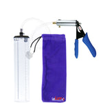 Ultima Silver Blue Penis Pump | Silicone Grip, Clear Hose - 12" x 2.1" Thick-Walled Cylinder