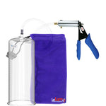 Ultima Silver Blue Penis Pump | Silicone Grip, Clear Hose | 12" x 4.10" Cylinder