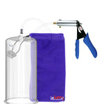 Ultima Silver Blue Penis Pump | Silicone Grip, Clear Hose | 12" x 5.00" Cylinder