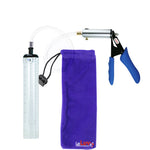 Ultima Silver Blue Penis Pump | Silicone Grip, Clear Hose - 9" x 1.3" Thick-Walled Cylinder