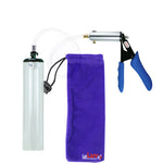 Ultima Silver Blue Penis Pump | Silicone Grip, Clear Hose - 9" x 1.7" Thick-Walled Cylinder