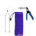 Ultima Silver Blue Penis Pump | Silicone Grip, Clear Hose + 9" x 2.25" Cylinder