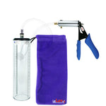 Ultima Silver Blue Penis Pump | Silicone Grip, Clear Hose - 9" x 2.3" Thick-Walled Cylinder