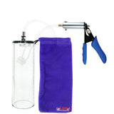 Ultima Silver Blue Penis Pump | Silicone Grip, Clear Hose - 9" x 2.9" Thick-Walled Cylinder