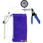 Ultima Silver Blue Penis Pump | Silicone Grip, Clear Hose + Protected Gauge | 9" x 3.70"