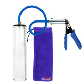 Ultima Silver Blue Penis Pump | Silicone Grip, Silicone Hose - 12" x 2.3" Thick-Walled Cylinder