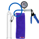 Ultima Silver Blue Silicone Grip, Silicone Hose | Penis Pump + Protected Gauge | 12" x 1.65" Cylinder