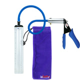 Ultima Silver Blue Penis Pump | Silicone Grip, Silicone Hose - 9" x 1.3" Thick-Walled Cylinder