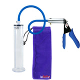 Ultima Silver Blue Silicone Grip, Silicone Hose | Penis Pump + 9" Length x 1.75" WIDE Flange Cylinder