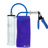 Ultima Silver Blue Penis Pump | Silicone Grip, Silicone Hose - 9" x 2.3" Thick-Walled Cylinder