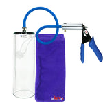 Ultima Silver Blue Penis Pump | Silicone Grip, Silicone Hose - 9" x 2.9" Thick-Walled Cylinder