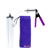 Silver Ultima Penis Pump | Purple Rubber Grip, Clear Hose - 12" x 2.1" Thick-Walled Cylinder