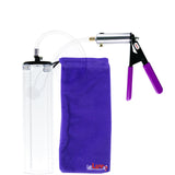 Silver Ultima Penis Pump | Purple Rubber Grip, Clear Hose - 12" x 2.5" Thick-Walled Cylinder