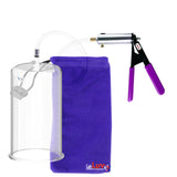 Silver Ultima Penis Pump | Purple Rubber Grip, Clear Hose | 9" Length - 5.00" Cylinder Diameter