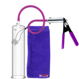 Ultima Silver Purple Penis Pump | Rubber Grip, Silicone Hose | 12" Length - 2.50" Cylinder Diameter