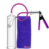 Ultima Silver Purple Penis Pump | Rubber Grip, Silicone Hose | 12" Length - 2.75" Cylinder Diameter