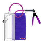 Ultima Silver Purple Penis Pump | Rubber Grip, Silicone Hose | 12" Length - 4.10" Cylinder Diameter