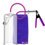 Ultima Silver Purple Penis Pump | Rubber Grip, Silicone Hose | 12" Length - 4.50" Cylinder Diameter