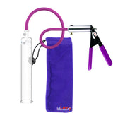 Ultima Silver Purple Penis Pump | Rubber Grip, Silicone Hose | 9" Length - 1.35" Cylinder Diameter