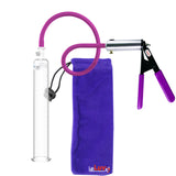 Ultima Silver Purple Penis Pump | Rubber Grip, Silicone Hose | 9" Length - 1.50" Cylinder Diameter