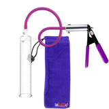 Ultima Silver Purple Penis Pump | Rubber Grip, Silicone Hose | 9" Length - 1.65" Cylinder Diameter