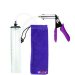 Silver Ultima Penis Pump | Purple Silicone Grip, Clear Hose - 12" x 1.9" Thick-Walled Cylinder
