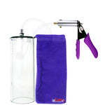 Silver Ultima Penis Pump | Purple Silicone Grip, Clear Hose - 12" x 3.1" Thick-Walled Cylinder