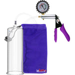 Silver Ultima Penis Pump | Purple Silicone Grip, Clear Hose + Protected Gauge | 9" Length 3.50" Cylinder Diameter