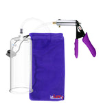 Silver Ultima Penis Pump | Purple Silicone Grip, Clear Hose | 9" Length - 3.70" Cylinder Diameter